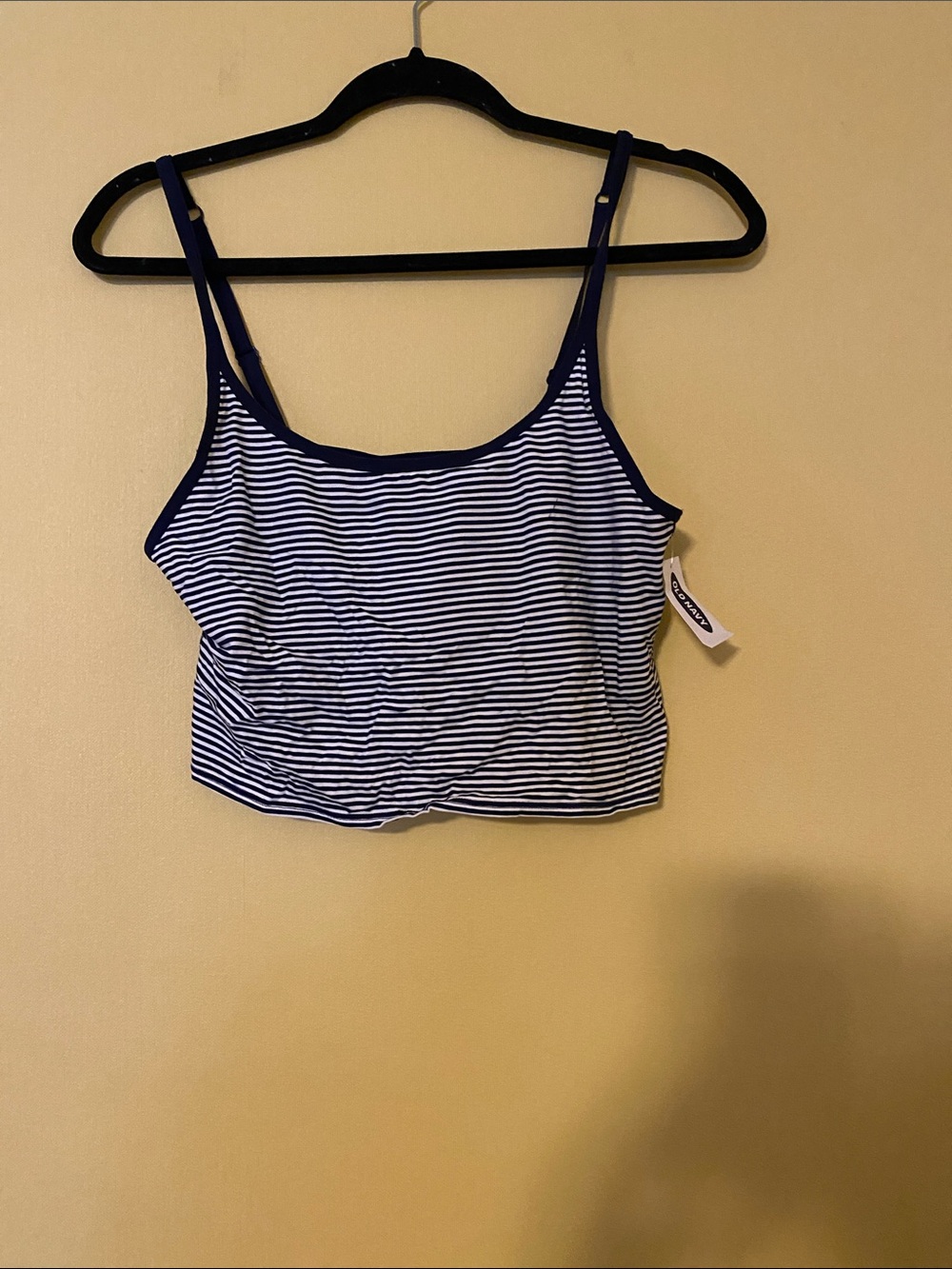 Old Navy Navy and White Striped Cropped Cami